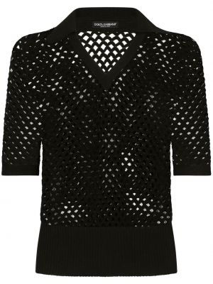 Kokvilnas polo krekls Dolce & Gabbana melns