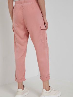 Pantaloni cargo cu talie înaltă Pepe Jeans roz