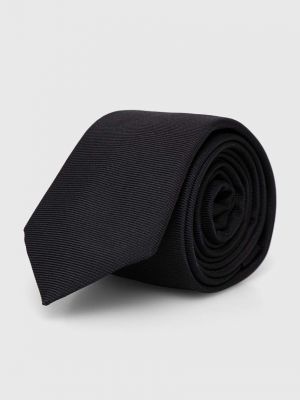 Černá hedvábná kravata Hugo