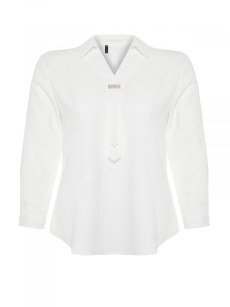 Плетена блуза Trendyol бяло