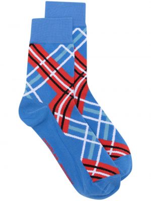 Карирани памучни чорапи Charles Jeffrey Loverboy синьо