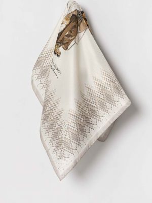 Бежевый шелковый платок Polo Ralph Lauren