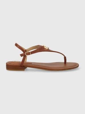 Kožne sandale Lauren Ralph Lauren smeđa