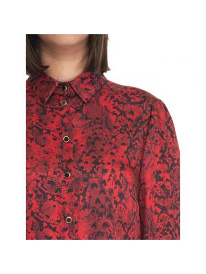 Blusa con botones de cuero de estampado de serpiente Liu Jo rojo