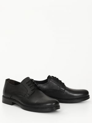 Кожаные туфли на шнуровке с круглым носком Gönderi̇(r) черные