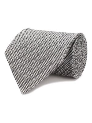 Шелковый льняной галстук Tom Ford серый