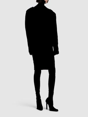 Vlněné midi sukně Saint Laurent černé