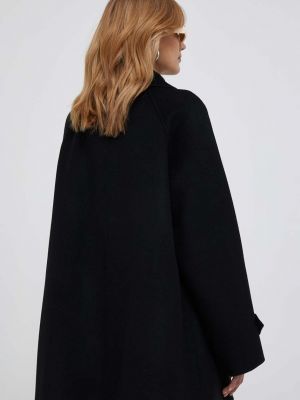 Oversized vlněný kabát Tommy Hilfiger černý