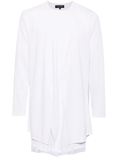 Asimetrisks t-krekls ar garām piedurknēm Comme Des Garçons balts