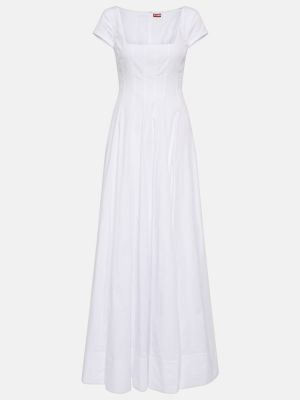 Bavlnené dlouhé šaty Staud biela