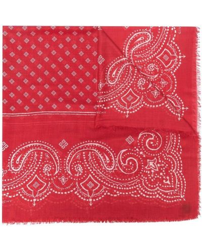 Bufanda de cachemir con estampado con estampado de cachemira Givenchy rojo