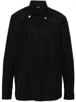 Βαμβακερό πουκάμισο Balmain μαύρο
