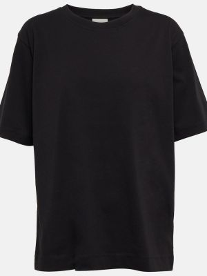 Tricou din bumbac din jerseu Dries Van Noten negru