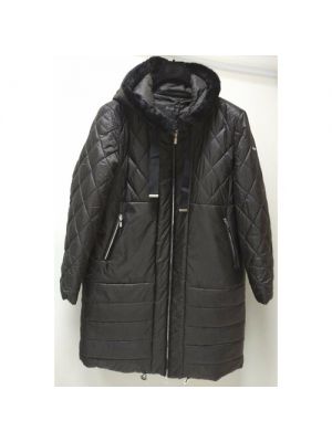 куртка Baronia, демисезон/зима, удлиненная, силуэт прямой, стеганая, воздухопроницаемая, карманы, водонепроницаемая, утепленная, 42 черный