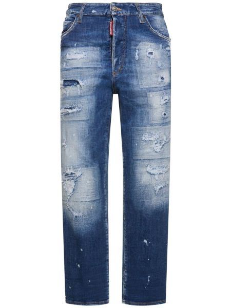 Flare jeans med sliten Dsquared2 blå