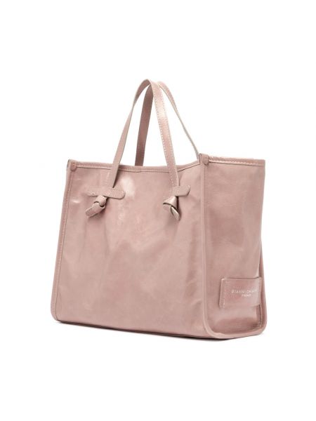 Leder shopper handtasche mit taschen Gianni Chiarini pink