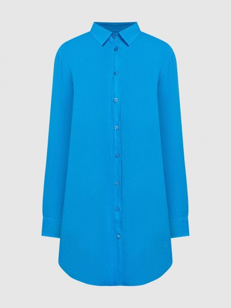 Льняное платье-рубашка Vilebrequin синее