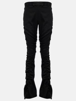 Λινό παντελόνι με ίσιο πόδι Acne Studios μαύρο