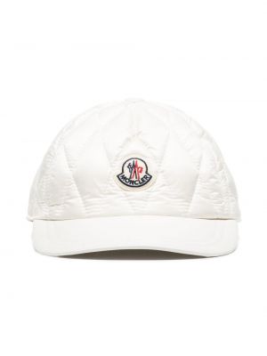 Pikowana czapka z daszkiem Moncler biała