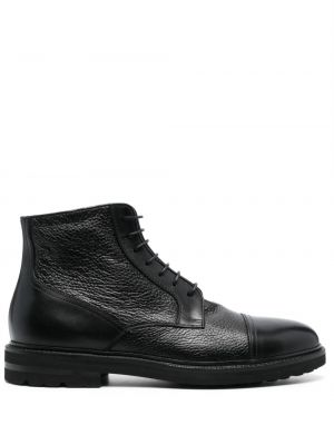 Čipkované kožené šnurovacie členkové topánky Henderson Baracco čierna
