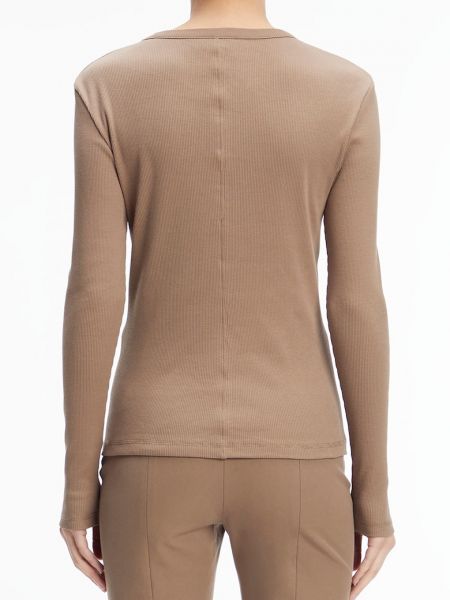 Хлопковая блузка Calvin Klein коричневая