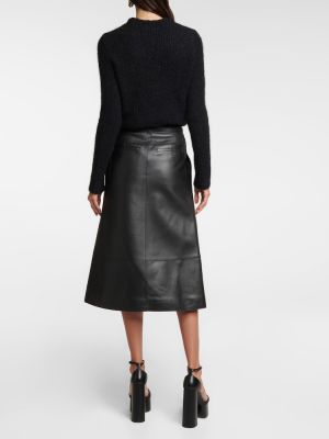 Kožená sukňa s vysokým pásom Altuzarra čierna