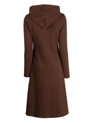 Robe mi-longue en coton à capuche Tout A Coup marron