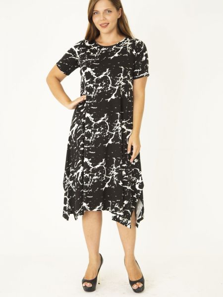 Sukienka mini z krótkim rękawem asymetryczna Sans czarna