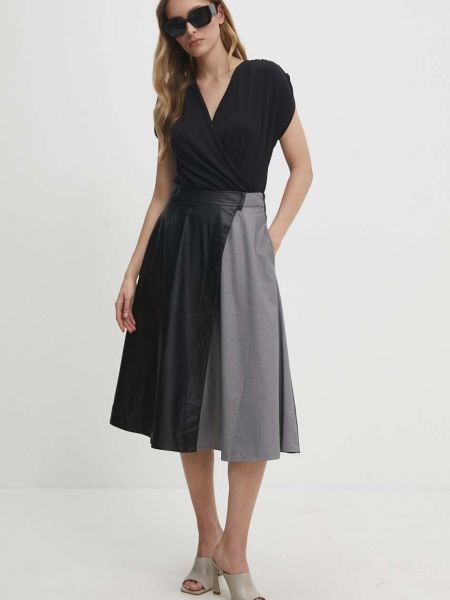Midi sukně Answear Lab šedé