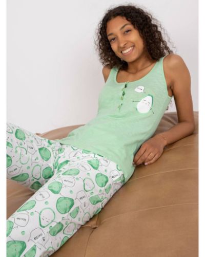 Pamut pizsama nyomtatás Fashionhunters zöld