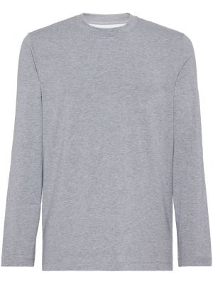 T-shirt avec manches longues Brunello Cucinelli gris