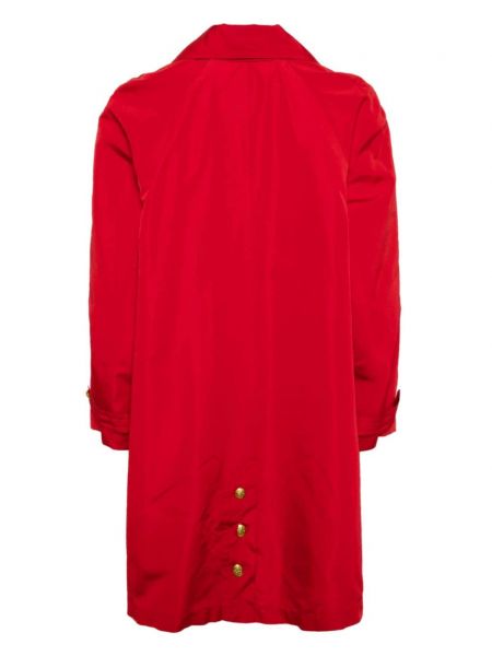 Long manteau à boutons en soie Chanel Pre-owned rouge