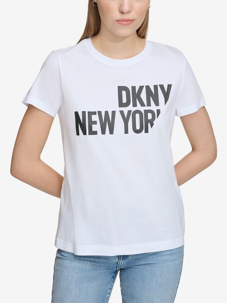 Camiseta manga corta de cuello redondo Dkny Jeans blanco