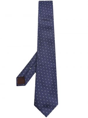 Svilena kravata s printom Canali plava