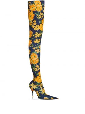 Gumijasti škornji s cvetličnim vzorcem s potiskom Balenciaga