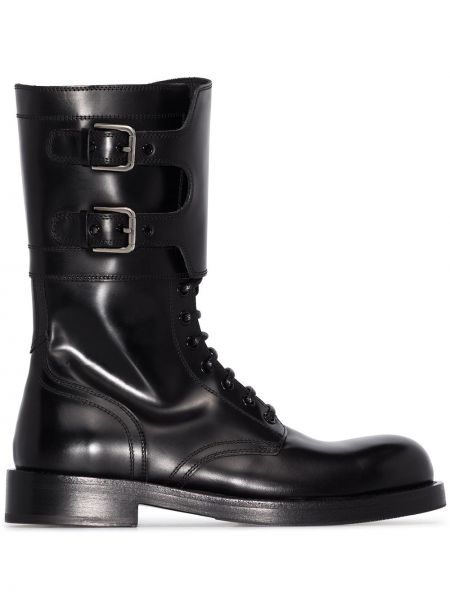 Кожаные ботинки милитари Dolce & Gabbana, черный