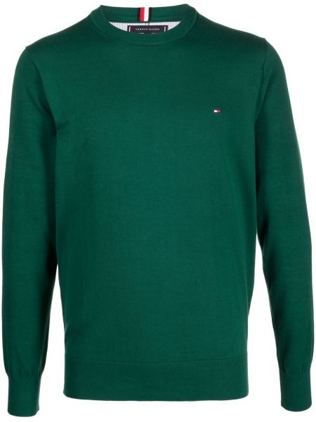 Пуловер бродиран Tommy Hilfiger зелено