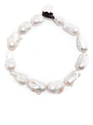 Náhrdelník s perlami Monies bílý