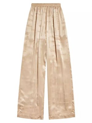 Спортивные брюки из струящейся ткани Bal Paris Allover Balenciaga, светло-бежевый