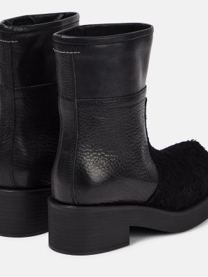 Ankle boots zamszowe skórzane Mm6 Maison Margiela czarne