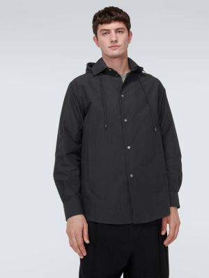 Chemise en coton à capuche Loewe noir