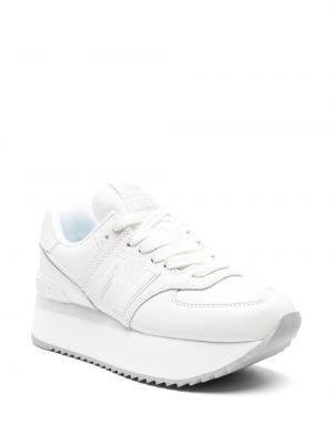 Sneakersy skórzane New Balance 574 białe