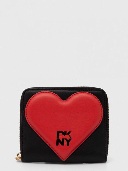 Usnjena denarnica z vzorcem srca Dkny črna