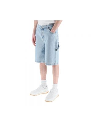 Pantalones cortos vaqueros de cuero Drôle De Monsieur azul