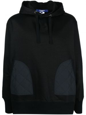 Dygsniuotas medvilninis džemperis su gobtuvu Junya Watanabe juoda