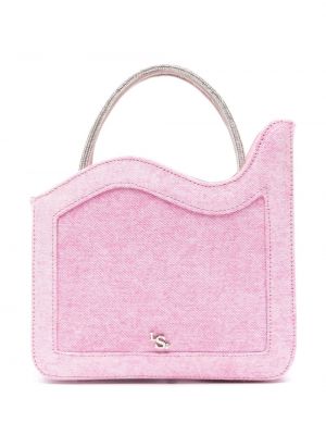 Shopper kabelka s oděrkami Le Silla růžová