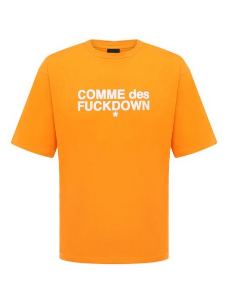 Хлопковая футболка Comme Des Fuckdown зеленая
