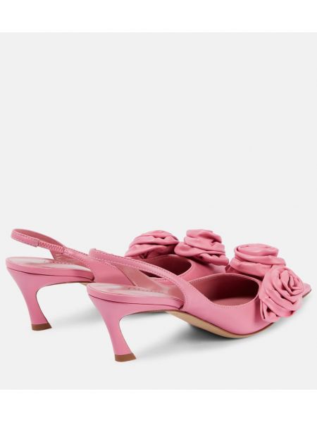 Pantofi cu toc cu model floral slingback Blumarine roz
