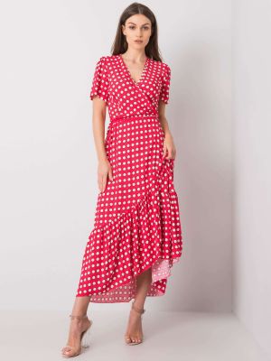 Puntíkaté šaty Fashionhunters červené