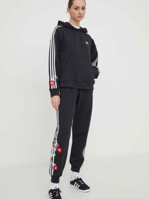 Pamučna hoodie s kapuljačom Adidas Originals crna